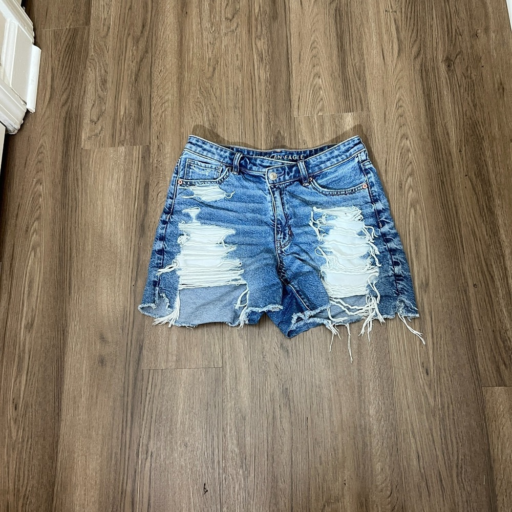 American Eagle‎ Highest Rise Baggy Distressed Denim Shorts Women's 8